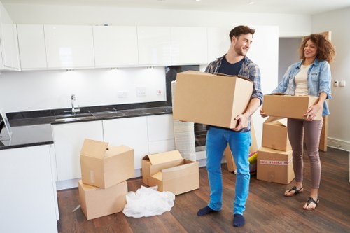 Greenwich house removals service preparing for loading and transport