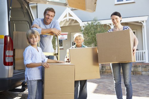 Local removals van loading furniture in Greenwich