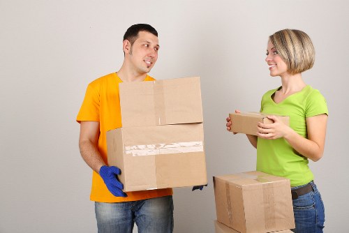 Boxes and packing materials prepared for a local move